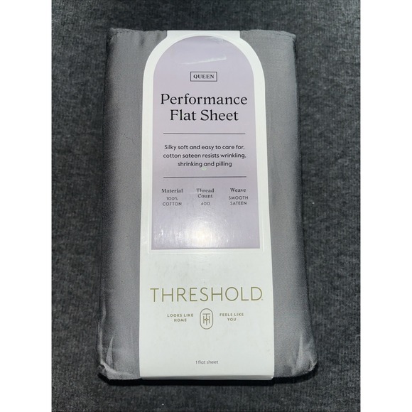 Threshold Other - Threshold performance flat sheet queen gray 400 thread count